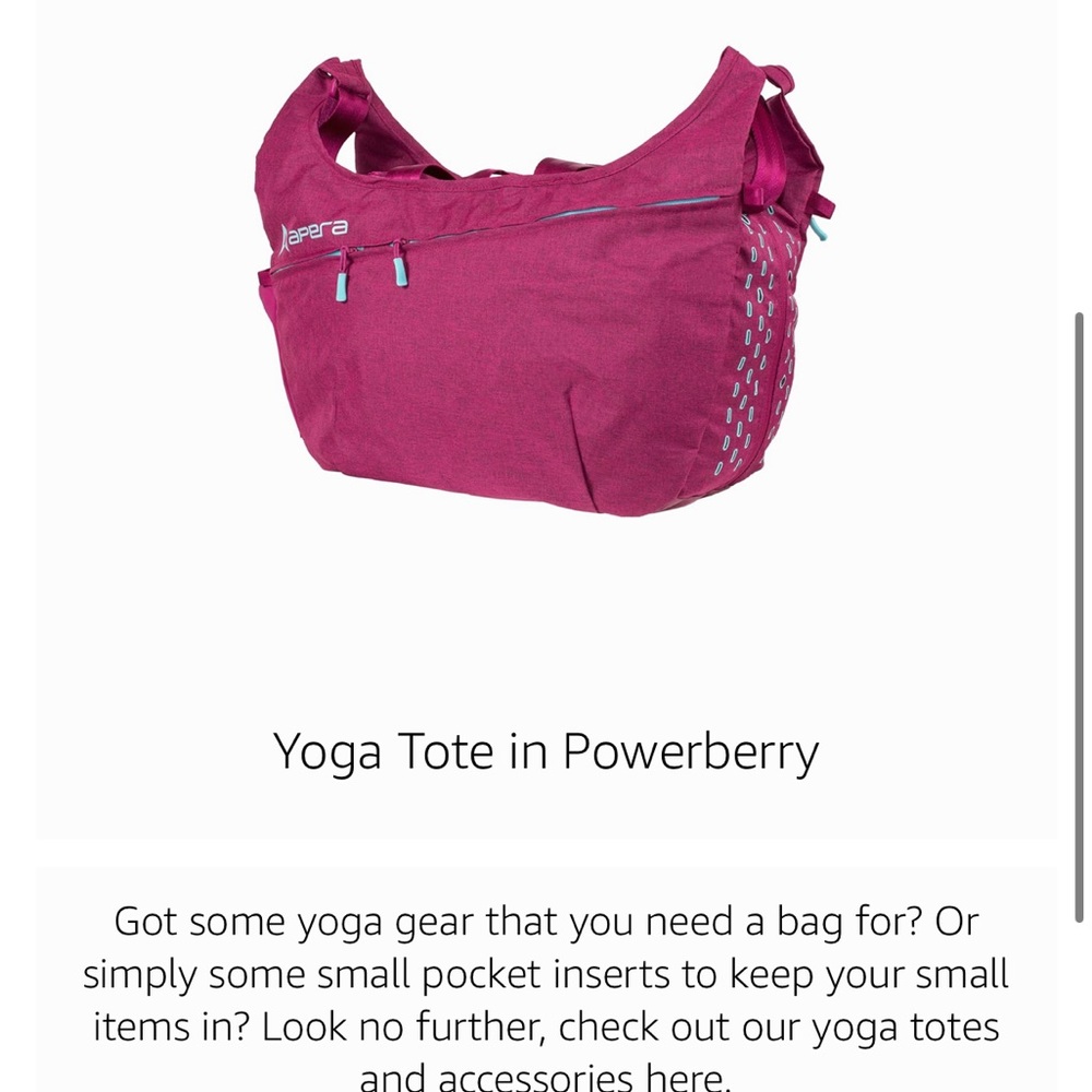 Apera Yoga Tote Gym Bag in Powerberry-EUC